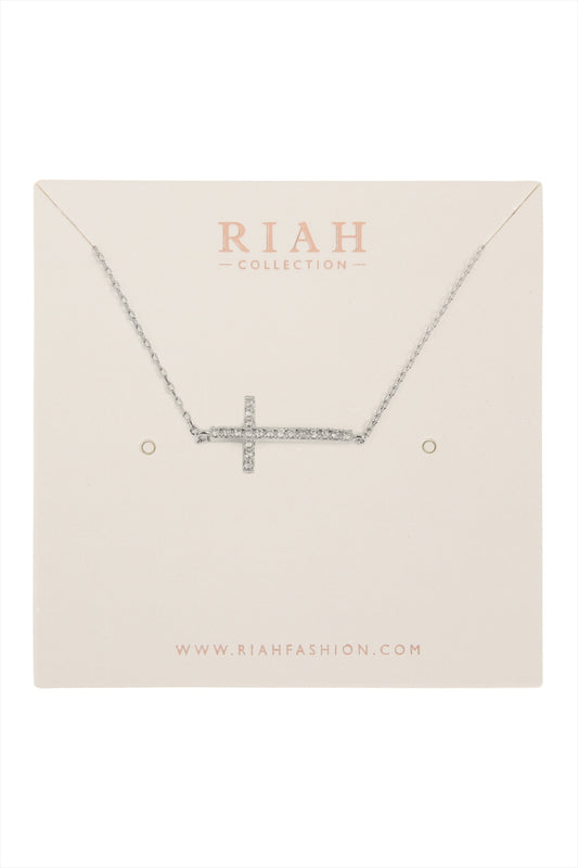 Zircon Cross Pendant Necklace