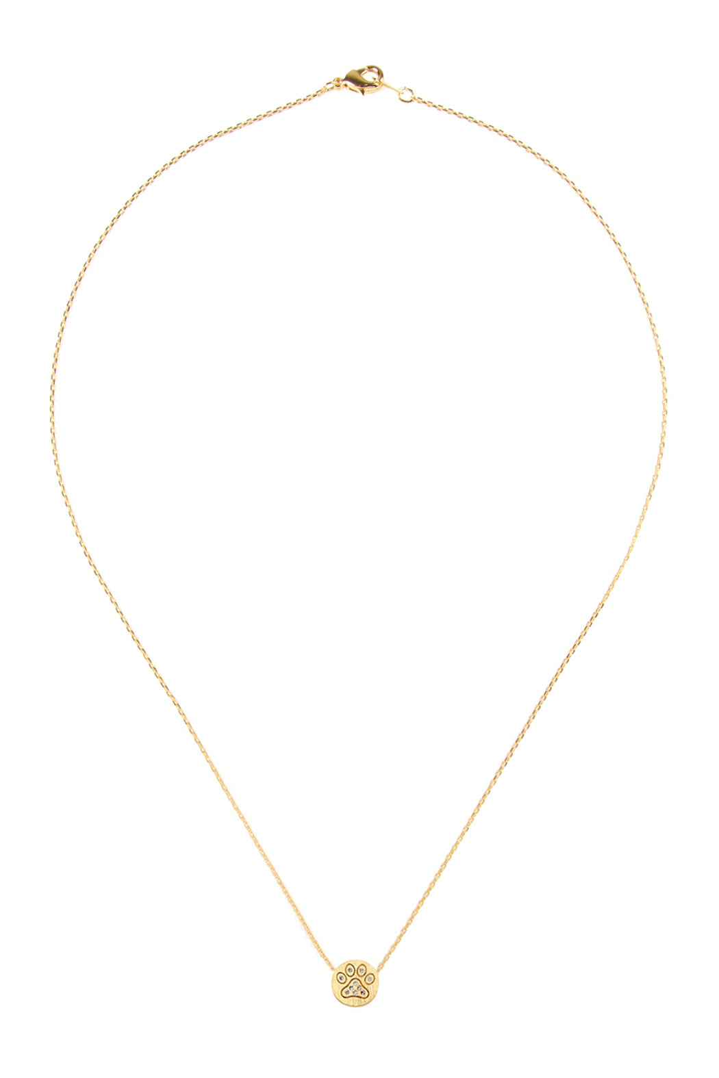 Paw Crystal Pave Pendant Necklace