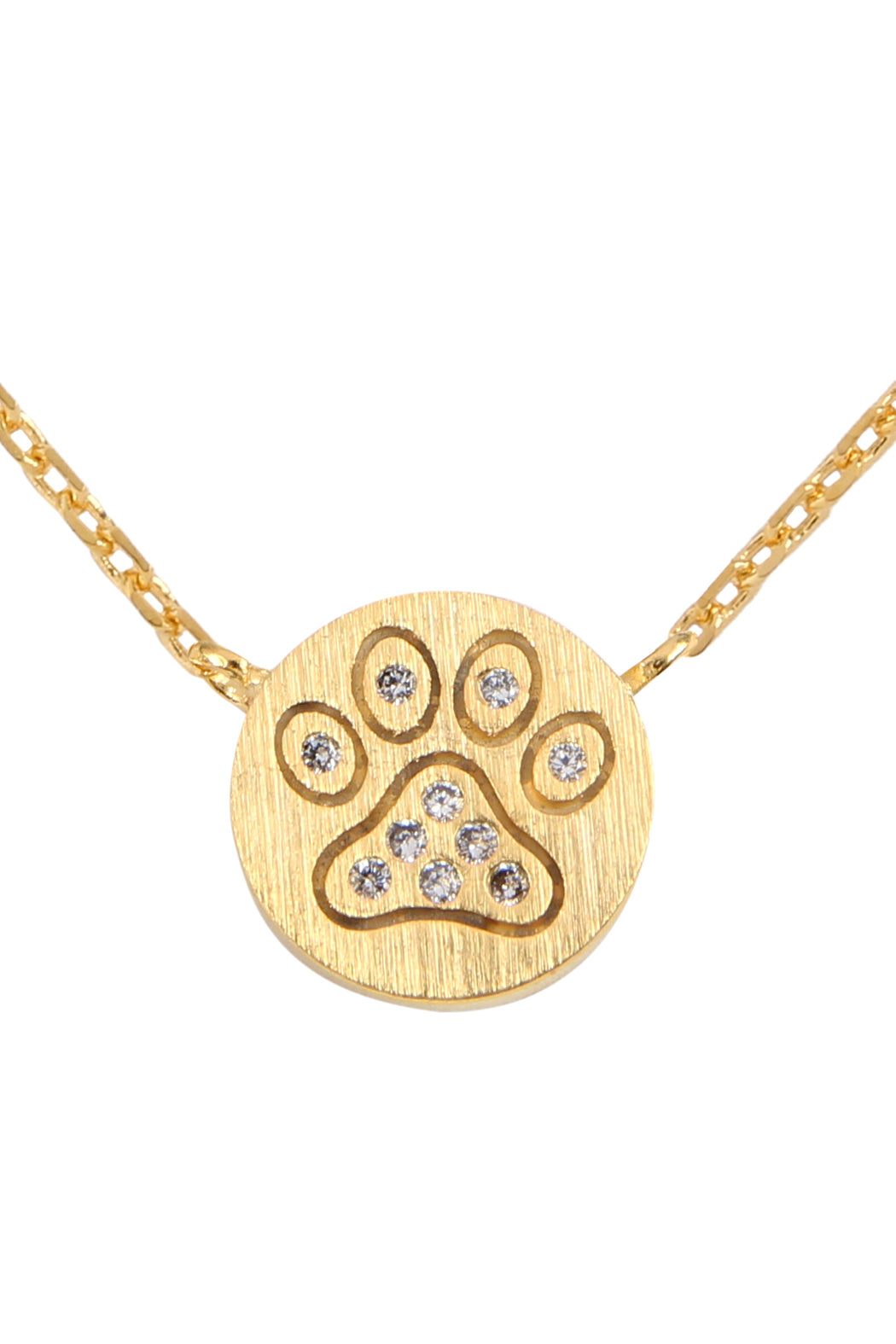 Paw Crystal Pave Pendant Necklace