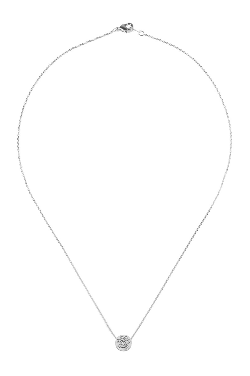 Paw Crystal Pave Pendant Necklace