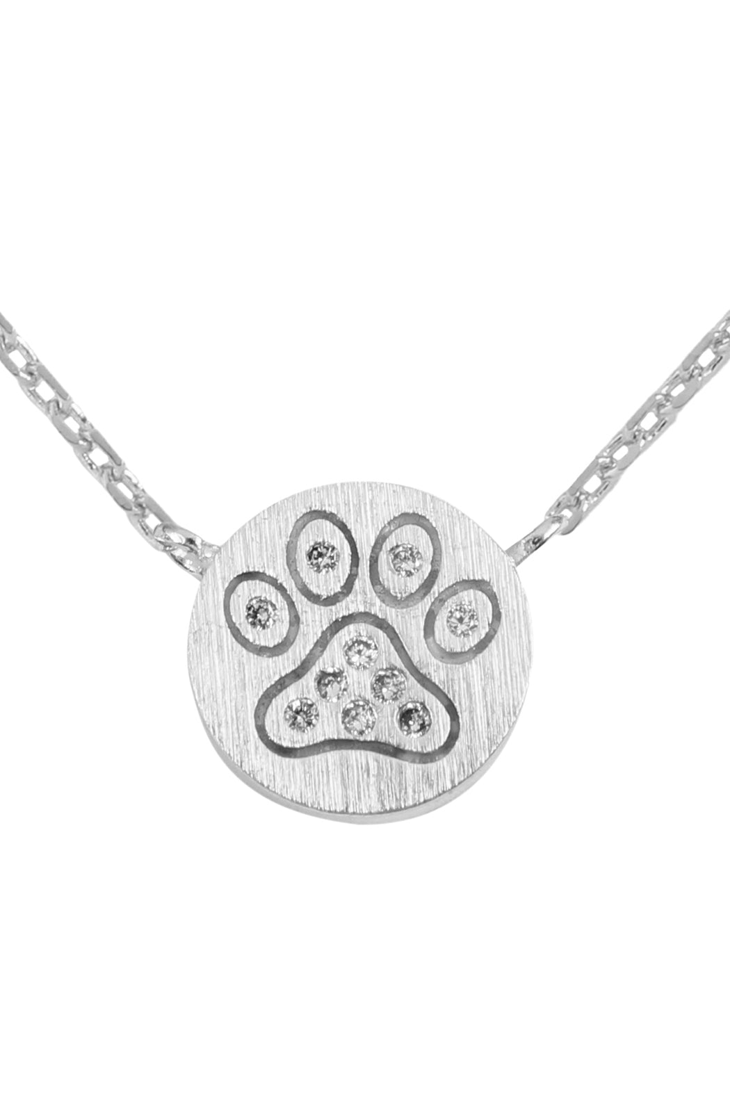 Paw Crystal Pave Pendant Necklace