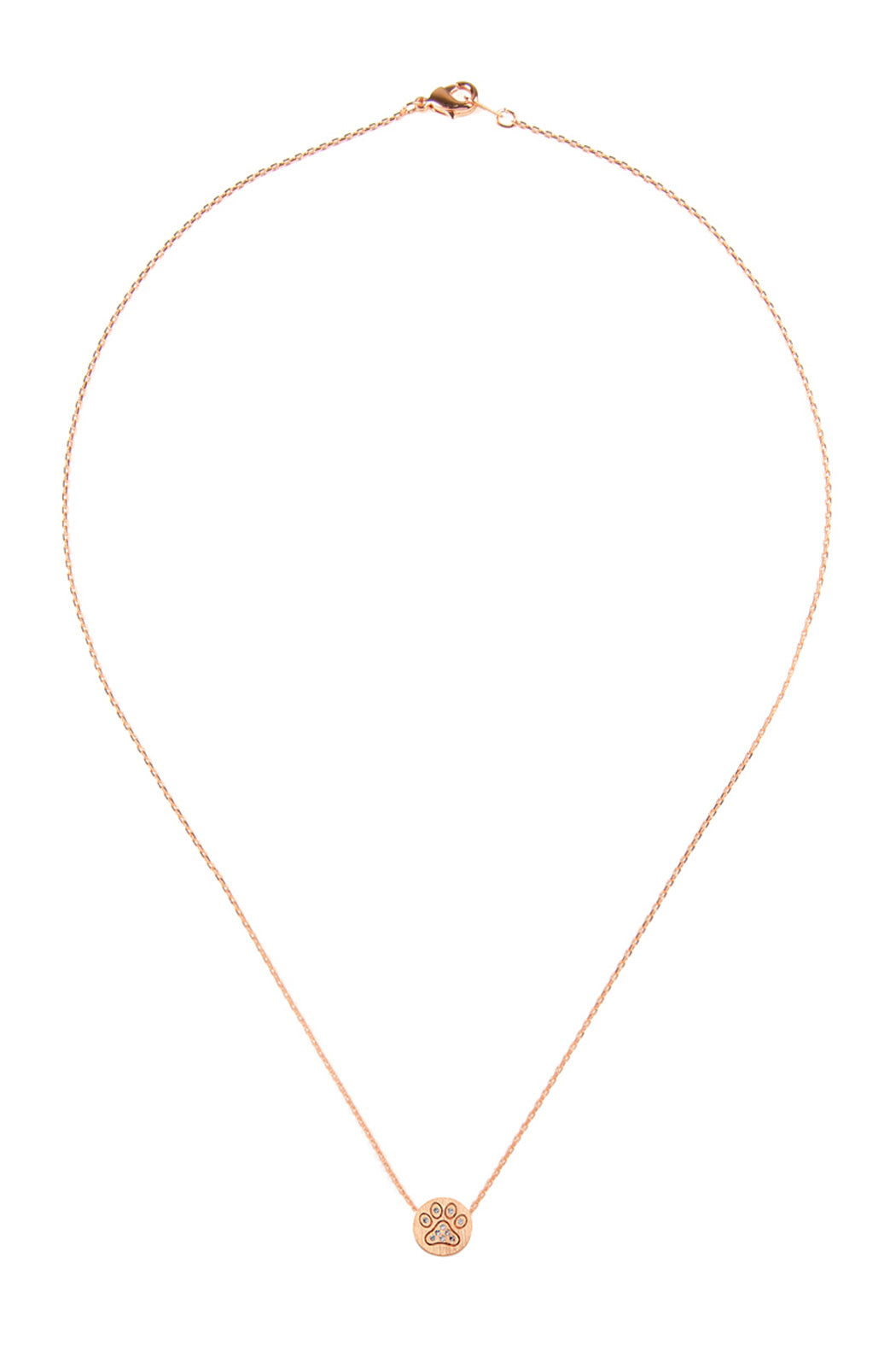 Paw Crystal Pave Pendant Necklace