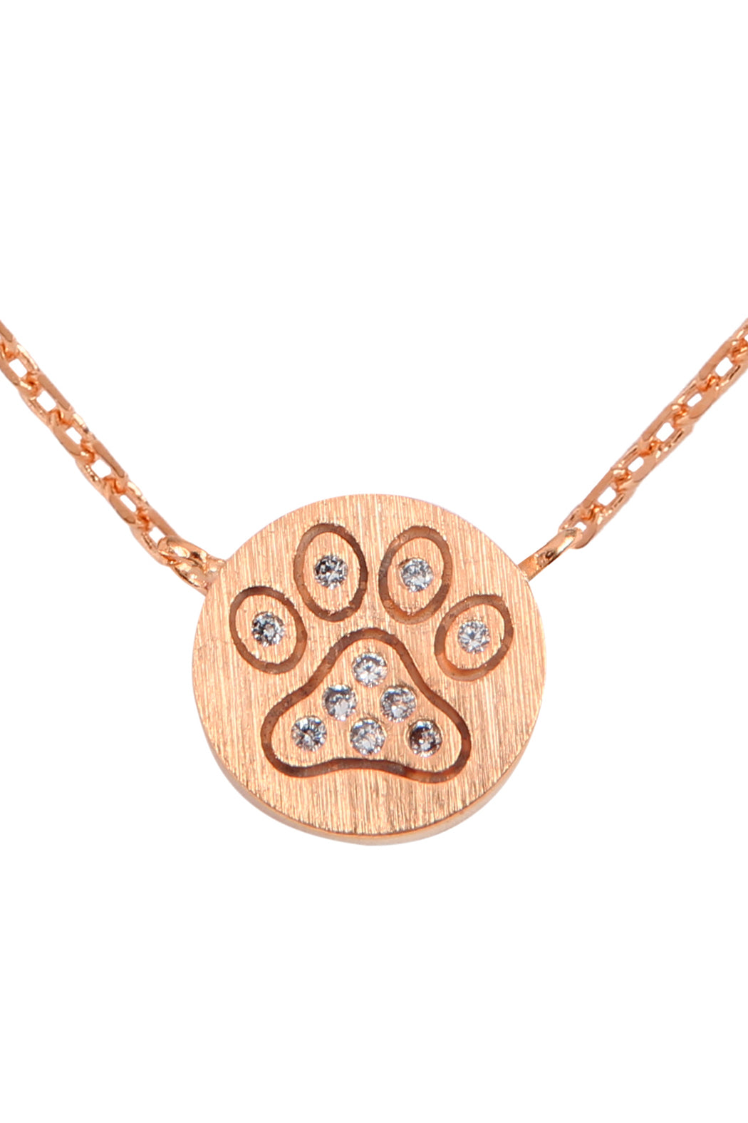 Paw Crystal Pave Pendant Necklace