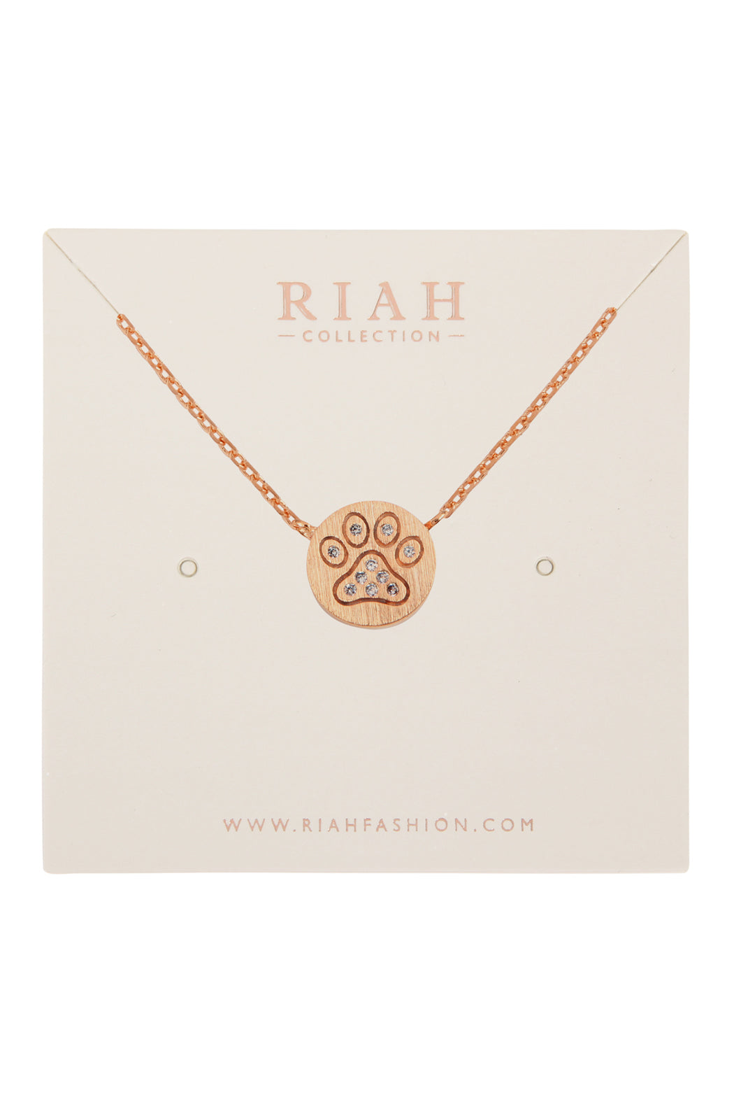 Paw Crystal Pave Pendant Necklace