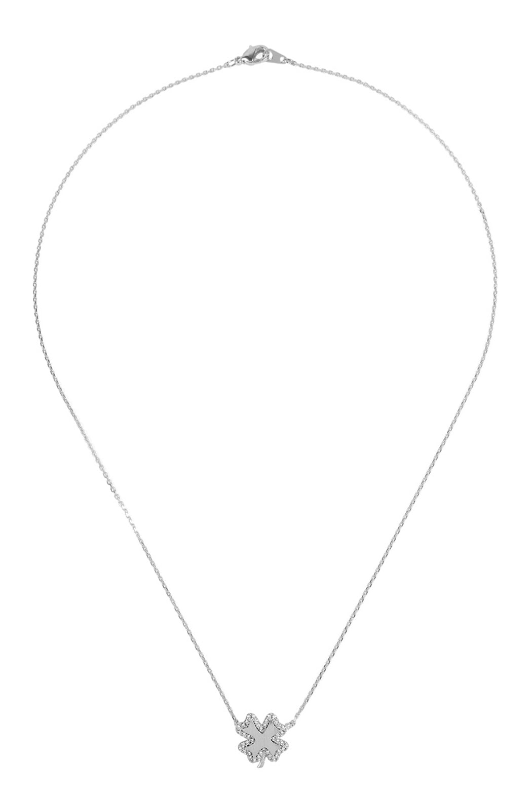 Clover Leaf Crystal Pave Pendant Necklace