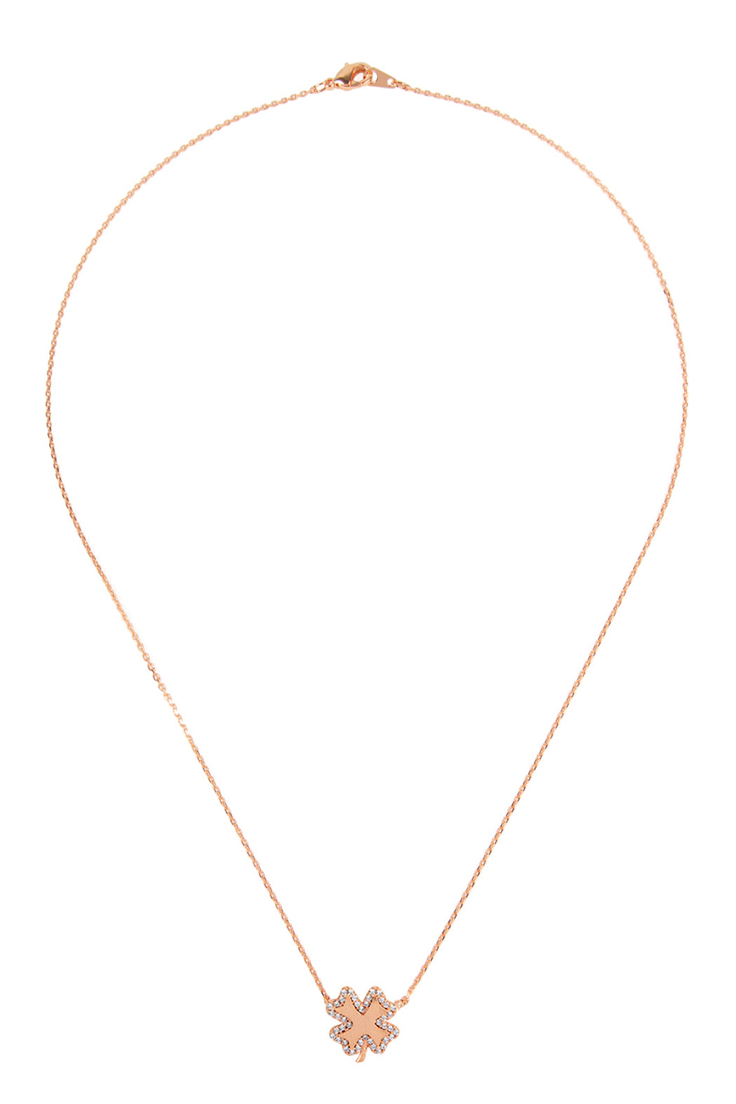 Clover Leaf Crystal Pave Pendant Necklace