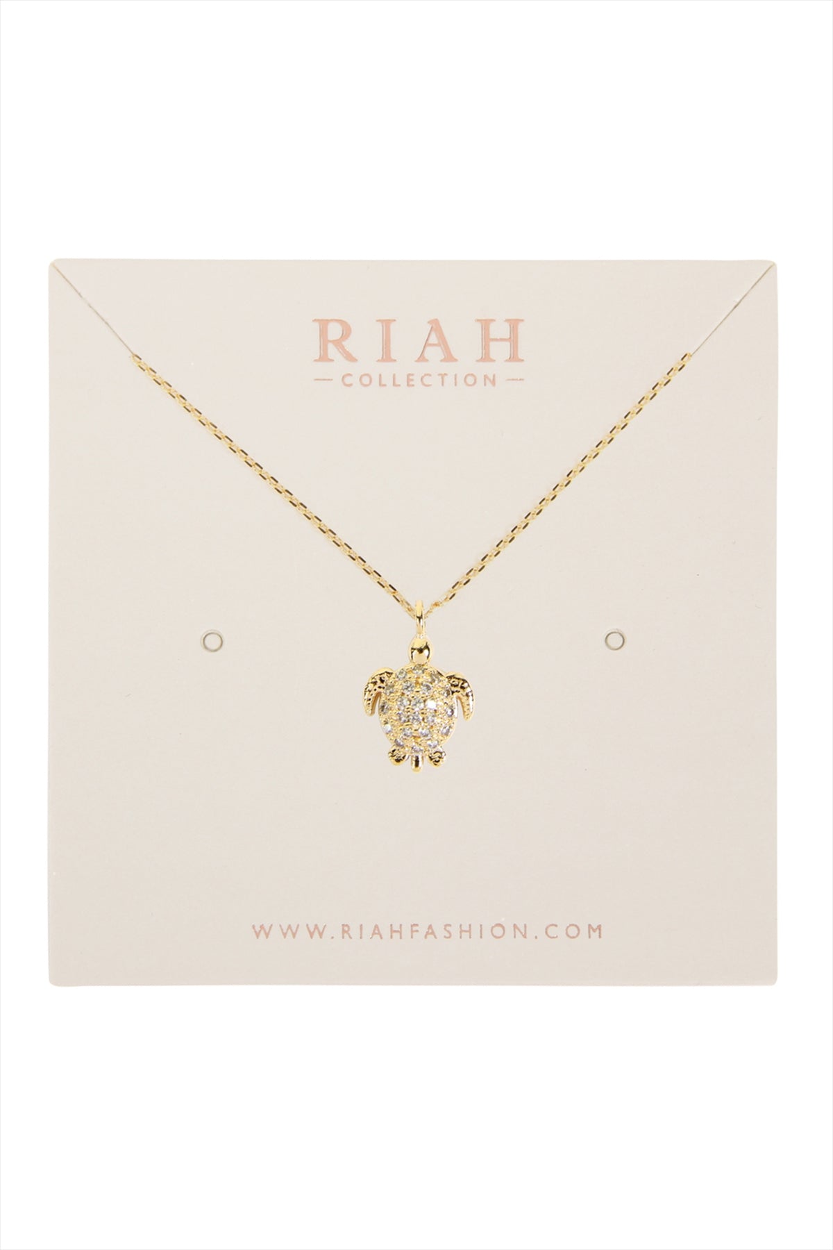 Turtle Crystal Pave Pendant Necklace
