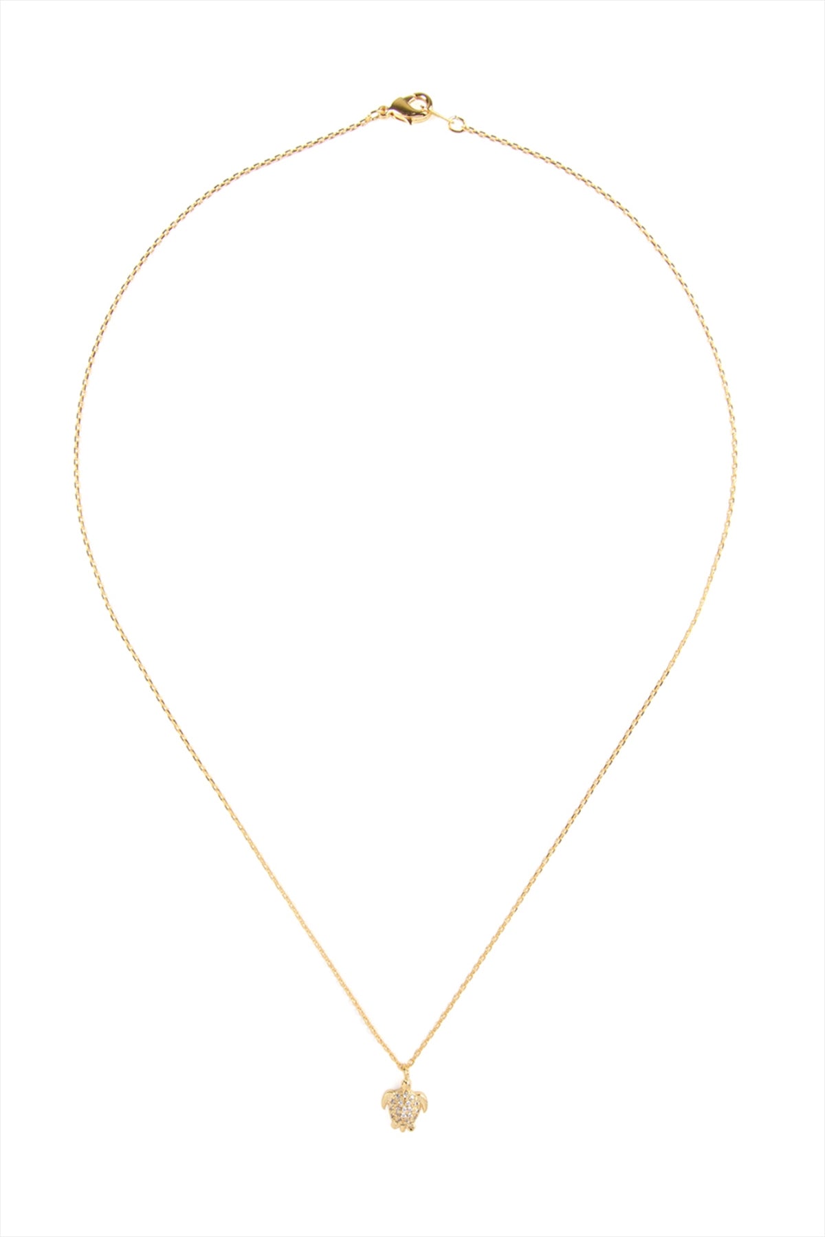 Turtle Crystal Pave Pendant Necklace