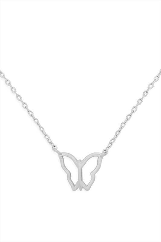 Open Butterfly Pendant Necklace