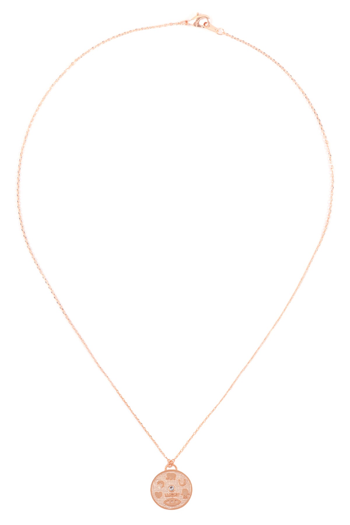 Cast Round Pendant Necklace