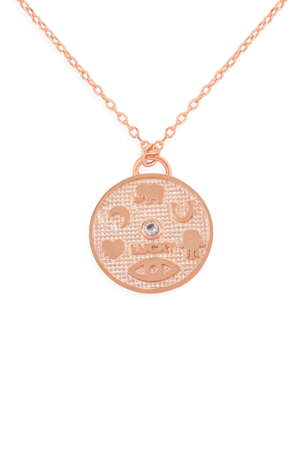 Cast Round Pendant Necklace