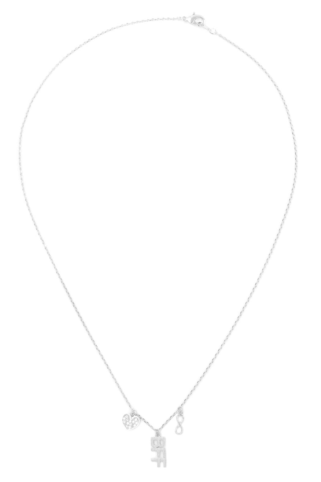 Infinity Heart BFF Cubic Zirconia Pendant Necklace