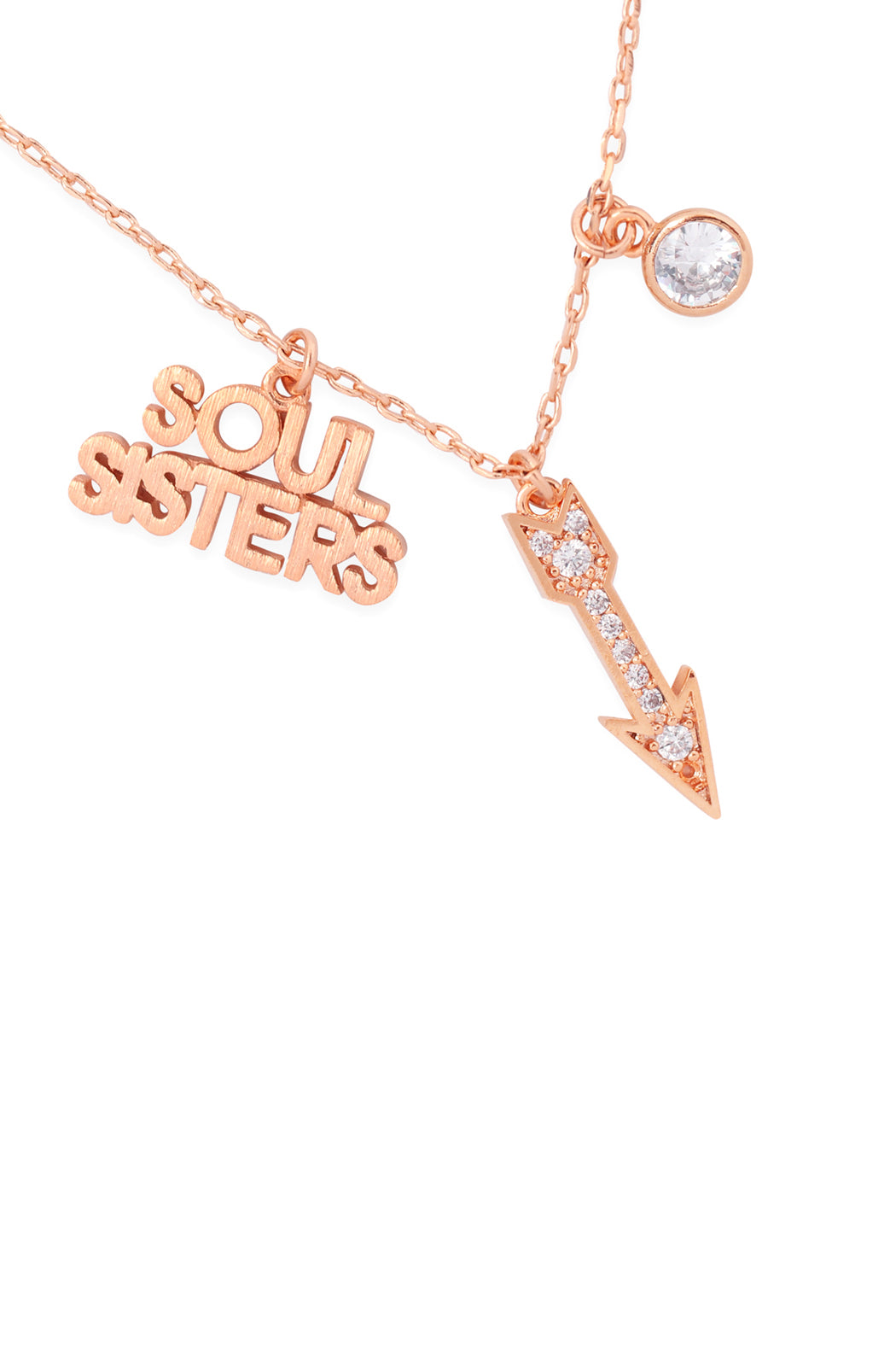 Soul Sister Arrow Cubic Zirconia Pendant Necklace
