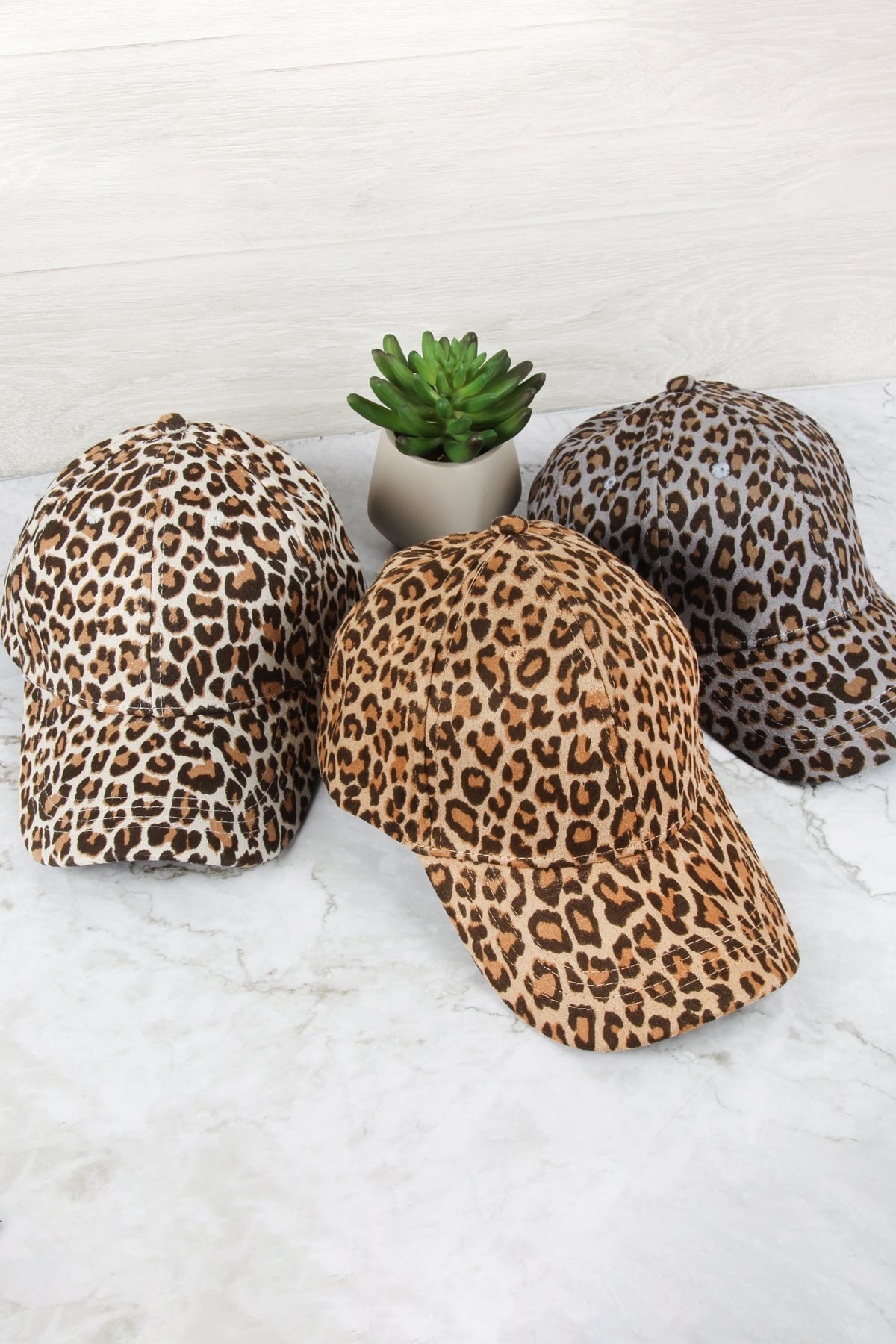 Gray Leopard Skin Printed Cap