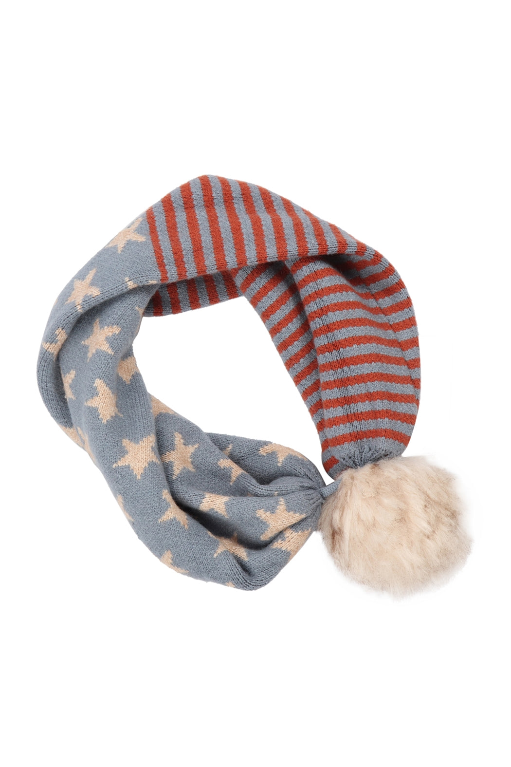 USA Accent Light Print Pom Dual Purpose Beanie