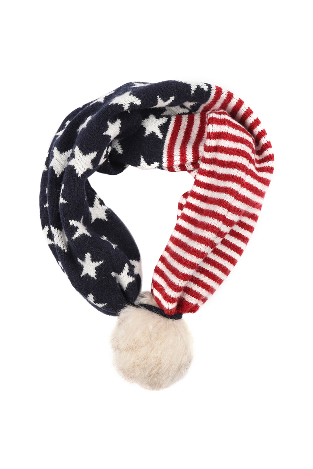 USA Accent Light Print Pom Dual Purpose Beanie