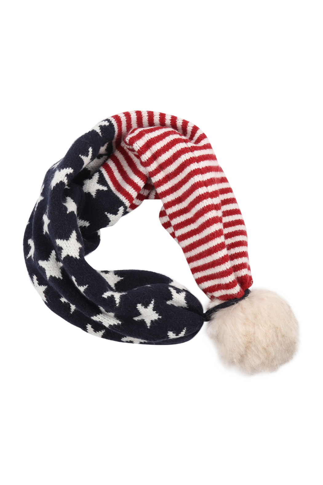 USA Accent Light Print Pom Dual Purpose Beanie