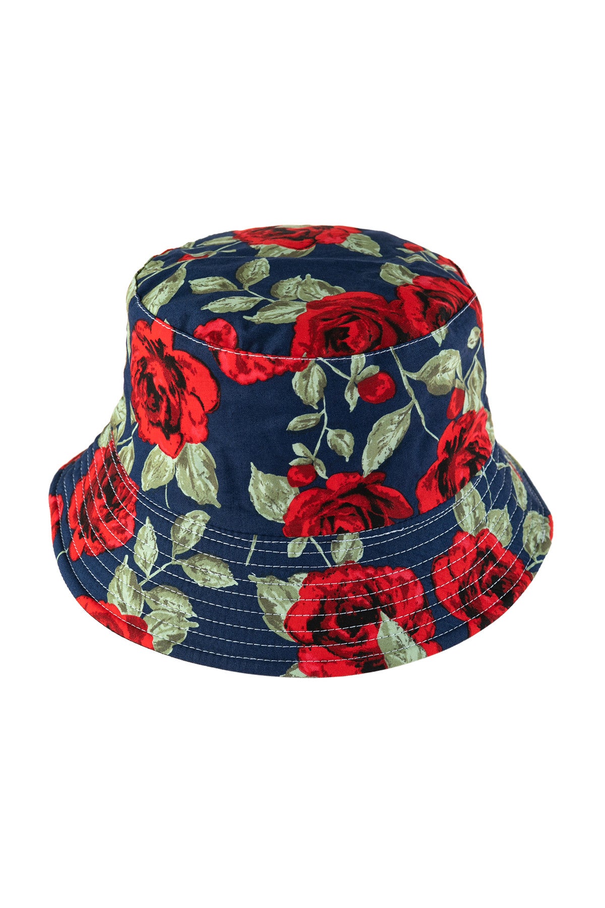 Rose Printed Double Side Wear Reversible Bucket Hat