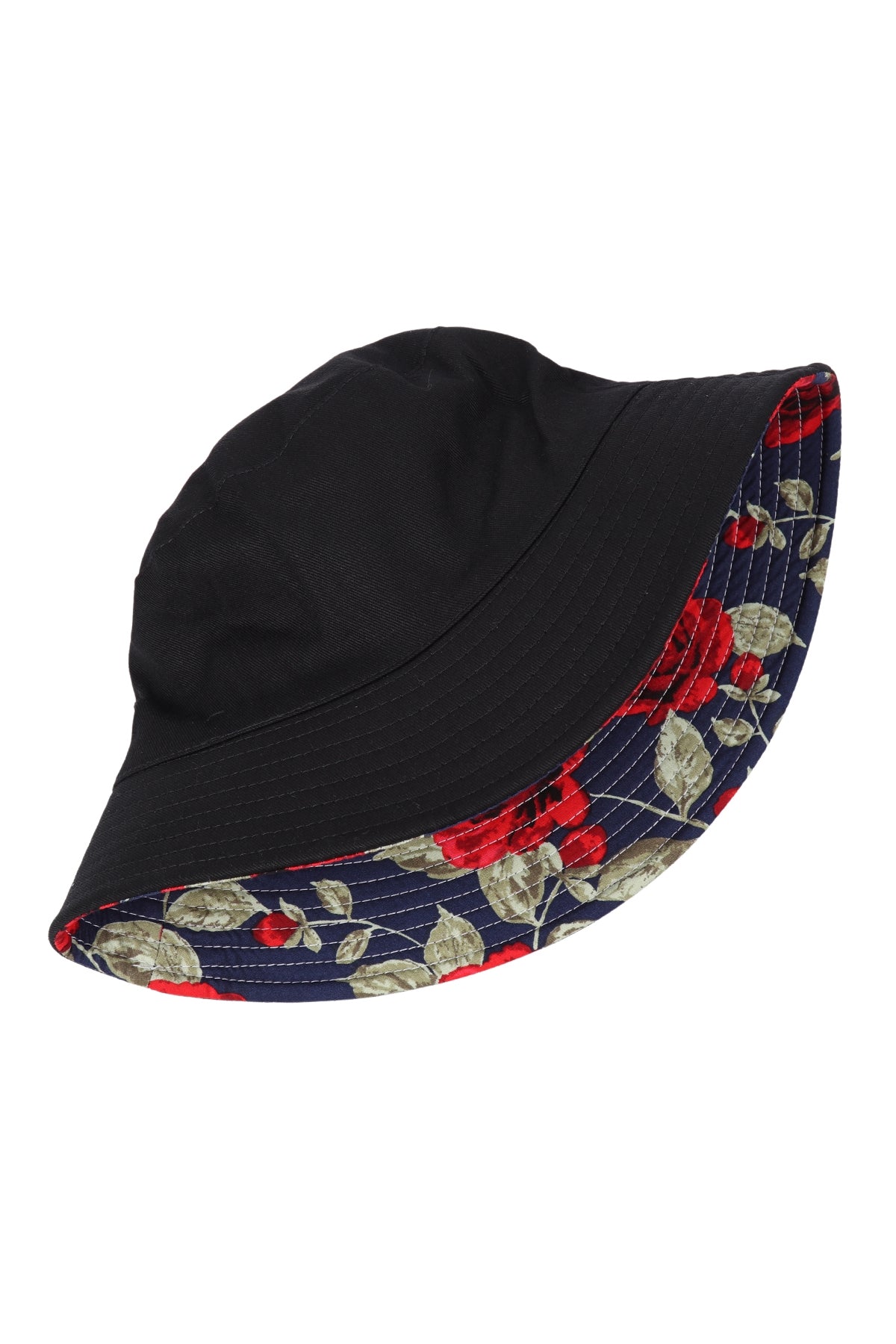Rose Printed Double Side Wear Reversible Bucket Hat
