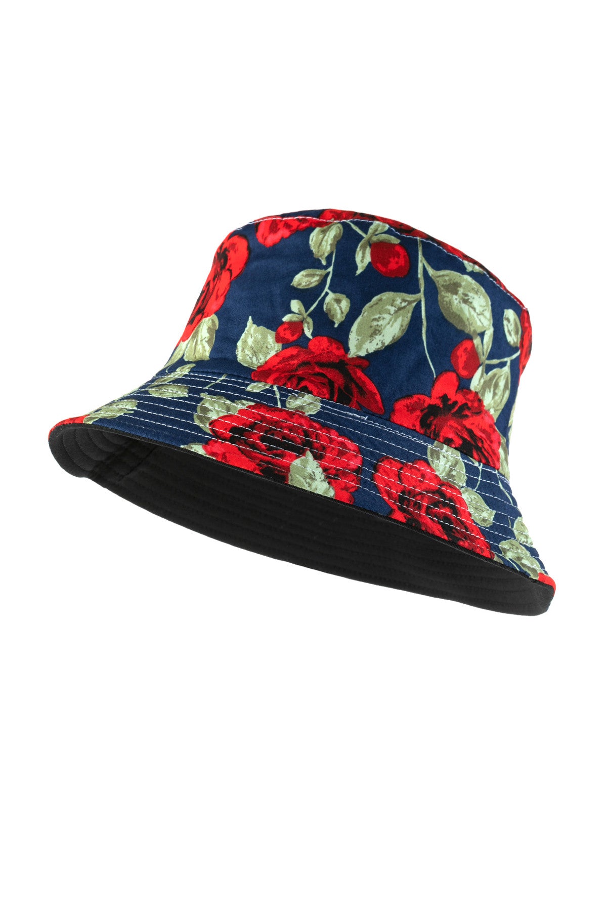 Rose Printed Double Side Wear Reversible Bucket Hat