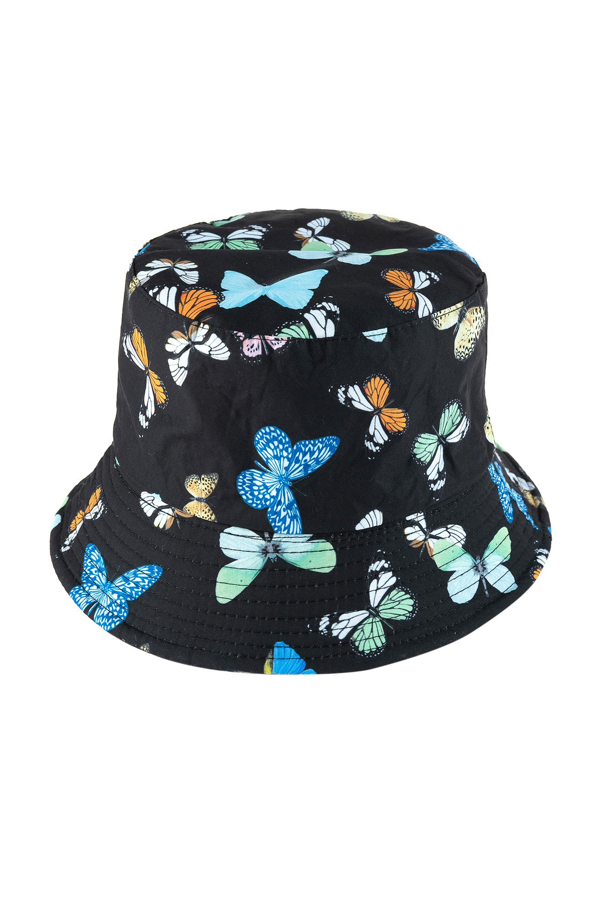 Butterfly Print Double Side Wear Reversible Bucket Hat