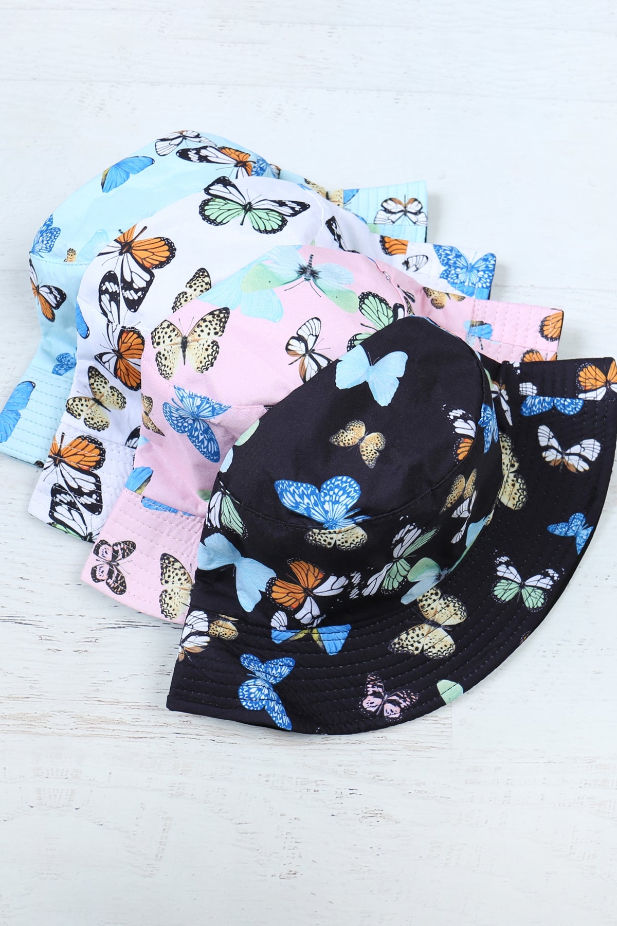 Butterfly Print Double Side Wear Reversible Bucket Hat