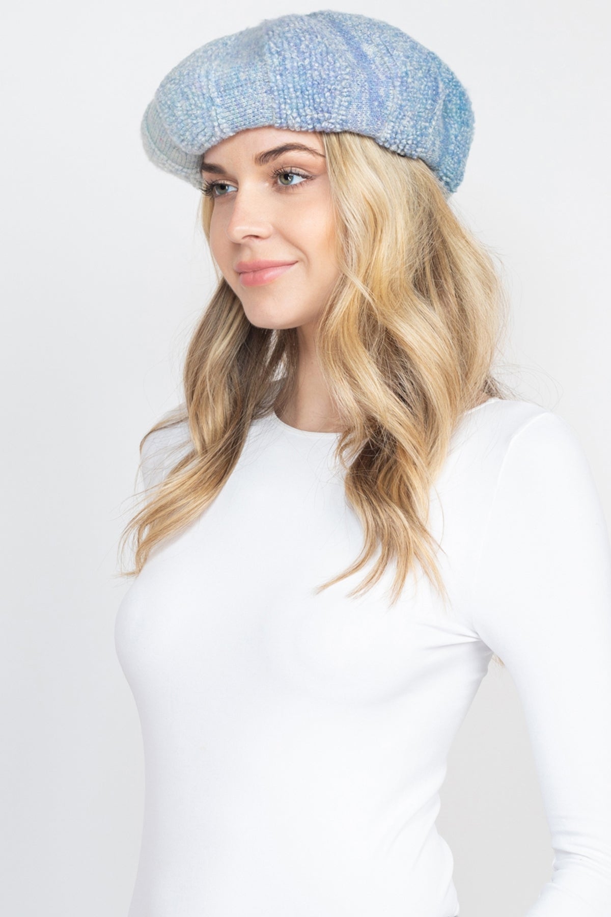 Knit Gradient Color Beret Hat