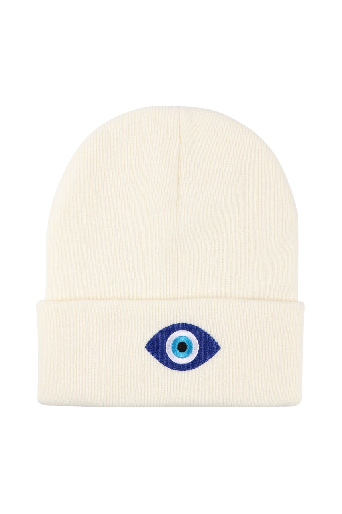 Knitted Beanie With Evil Eye