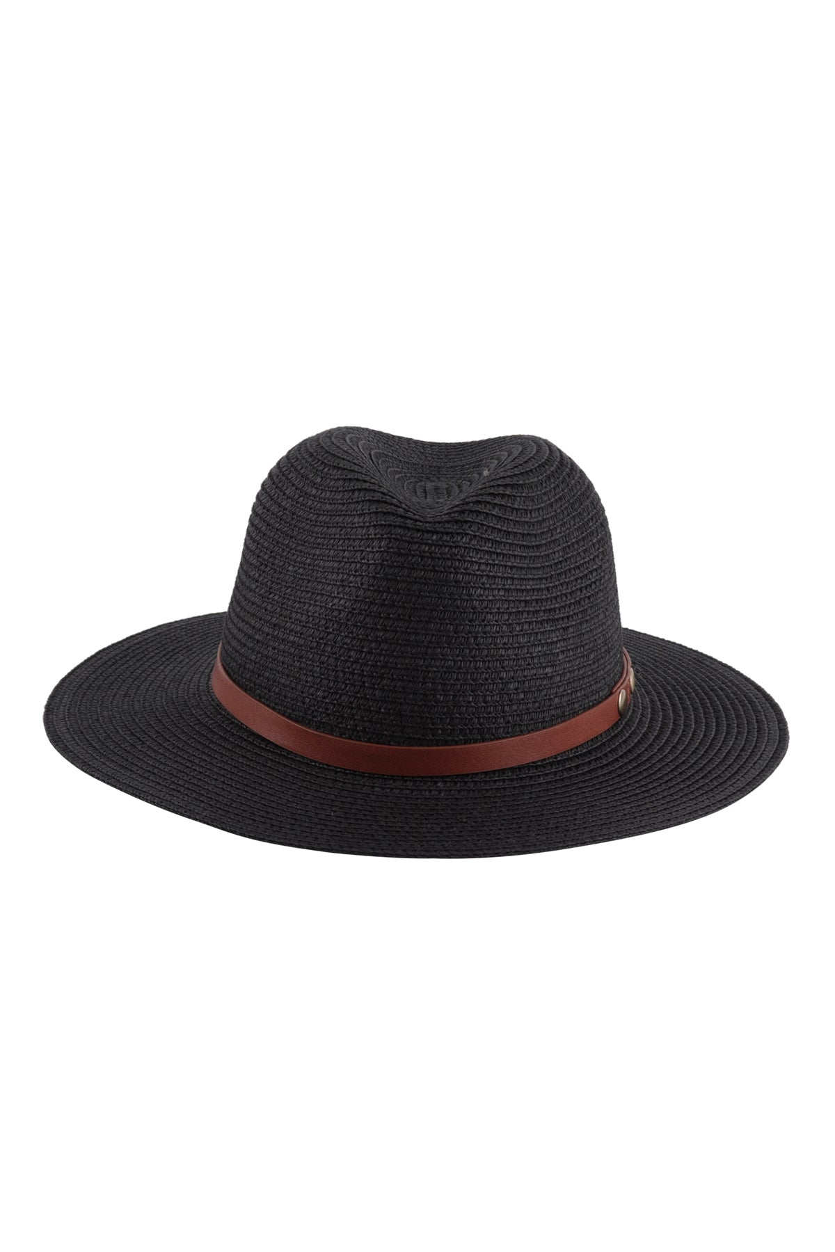 Panama Brim Summer Hat With Leather Strap