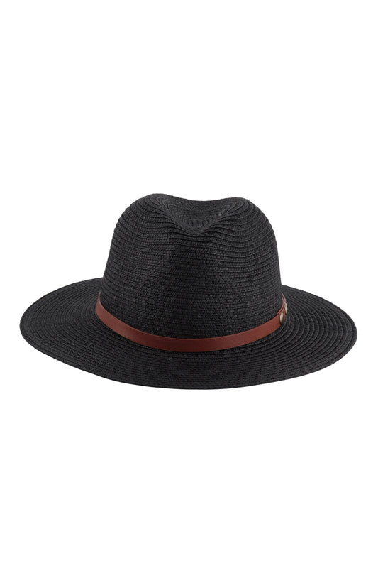 Panama Brim Summer Hat With Leather Strap