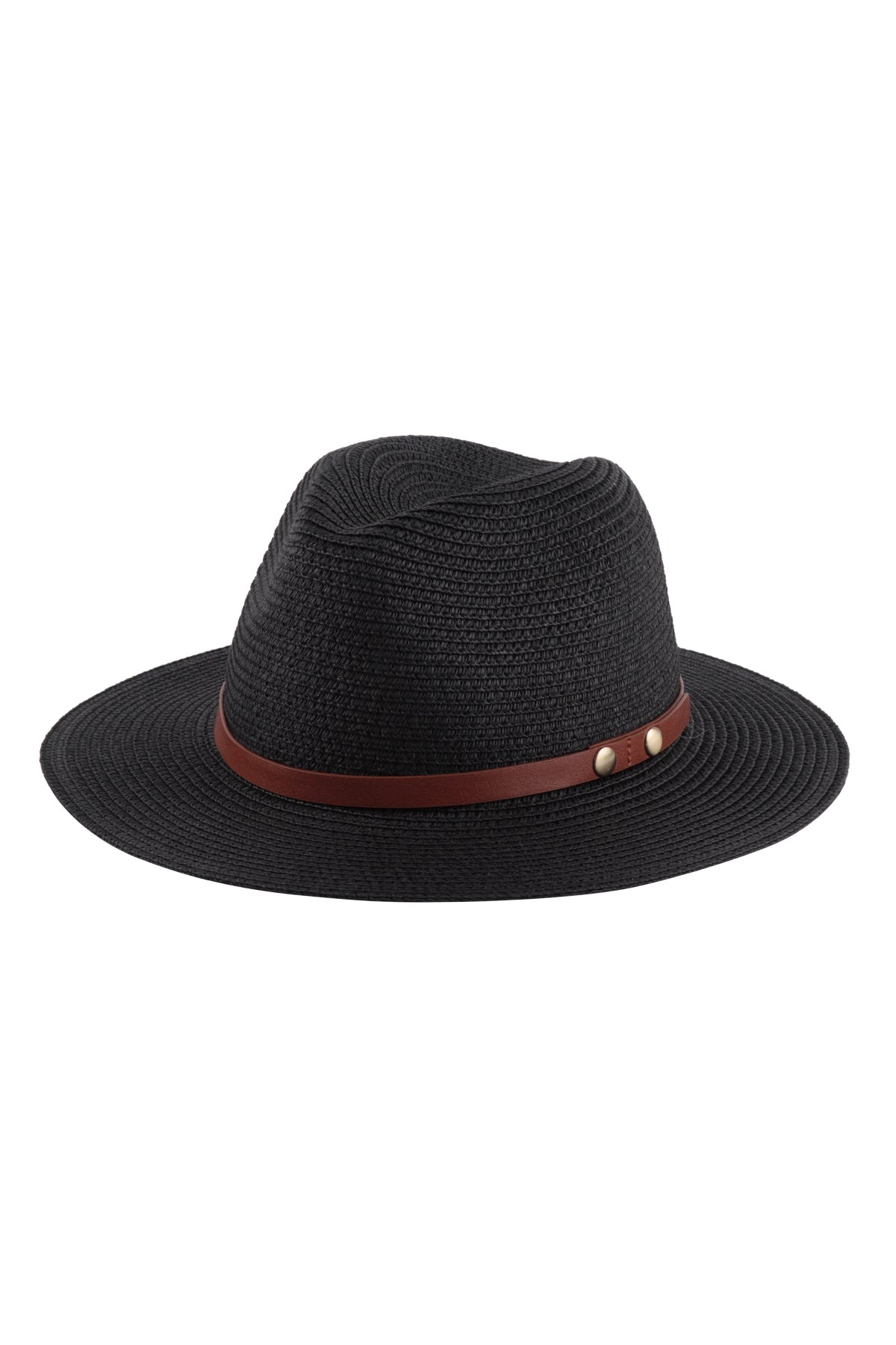 Panama Brim Summer Hat With Leather Strap