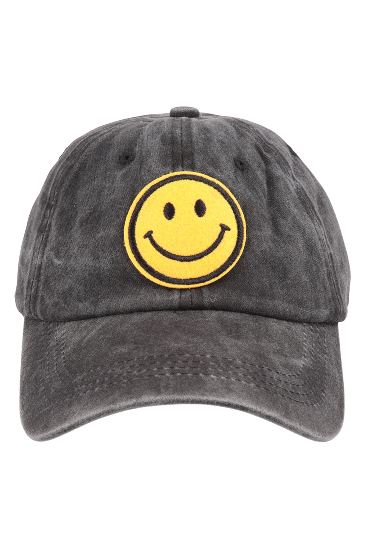 Smiley Logo Acid Washed Textured Fashion Fashion Cap / 6PCS