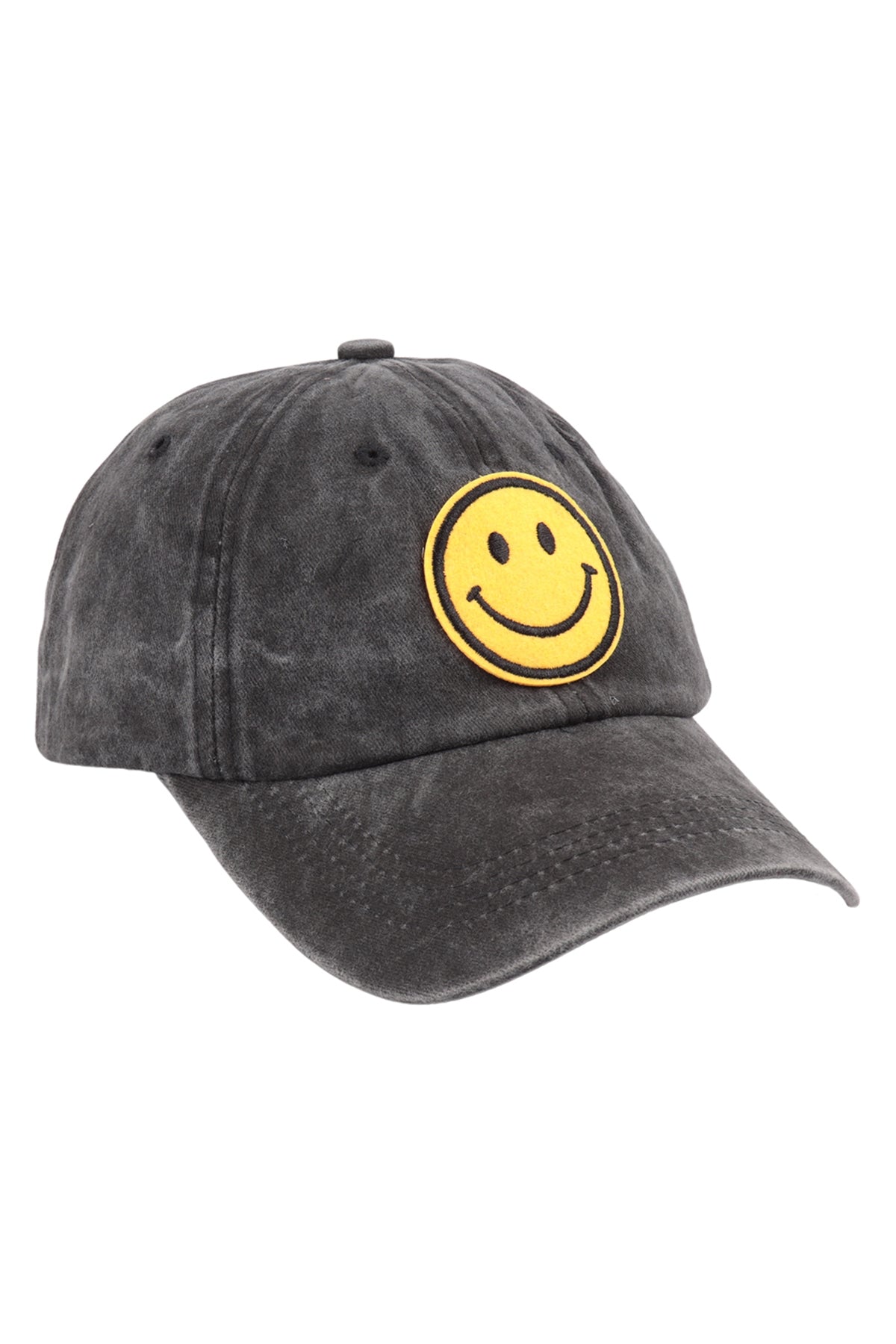 Smiley Logo Acid Washed Textured Fashion Fashion Cap / 6PCS