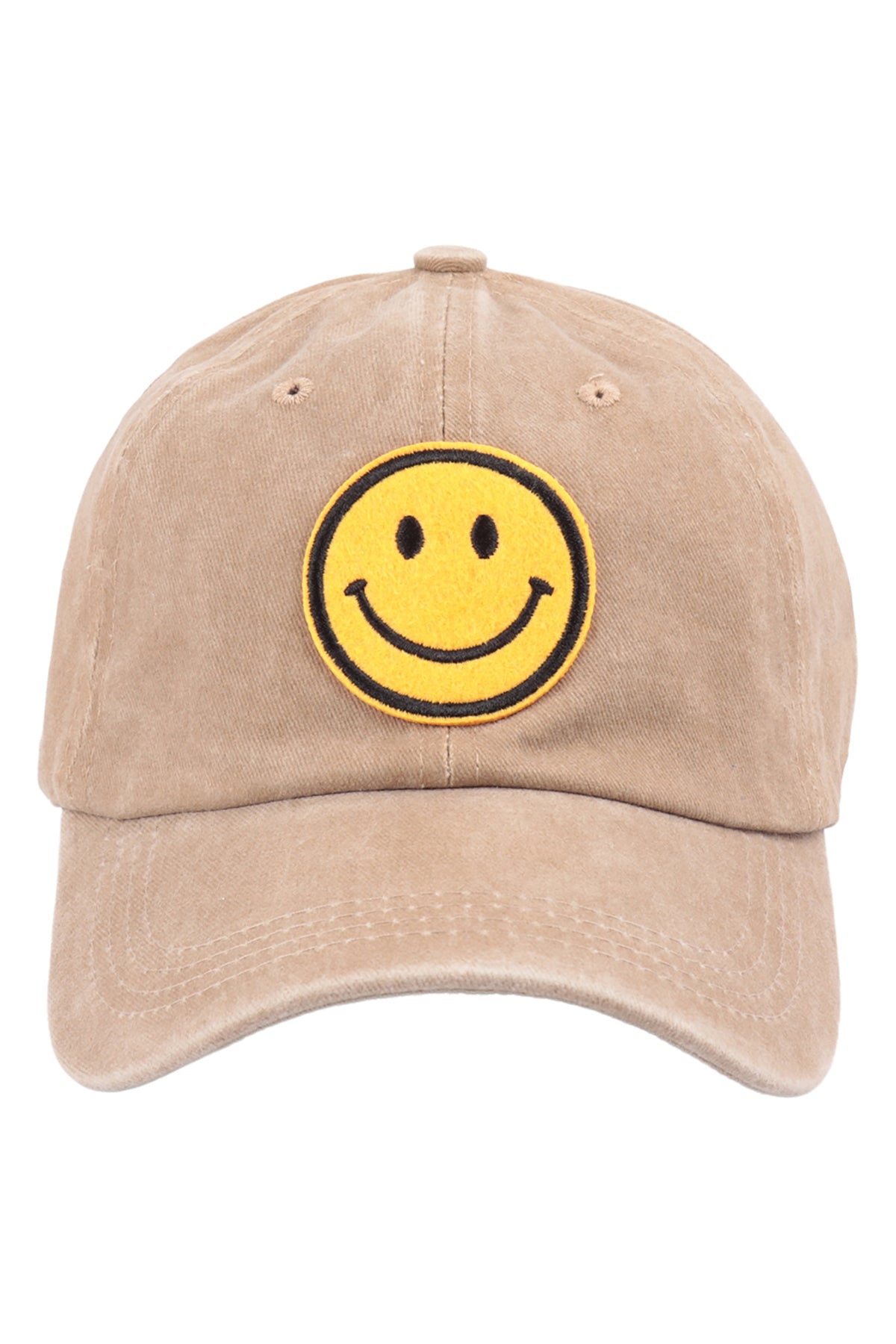 Smiley Logo Acid Washed Textured Fashion Fashion Cap / 6PCS