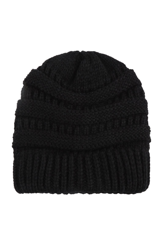 Ribbed Knit Pattern Beanie