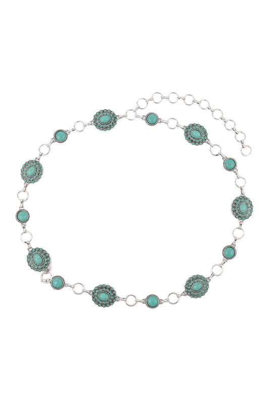 Turquoise Chain Belt - Boho Chic Fashion Accessory