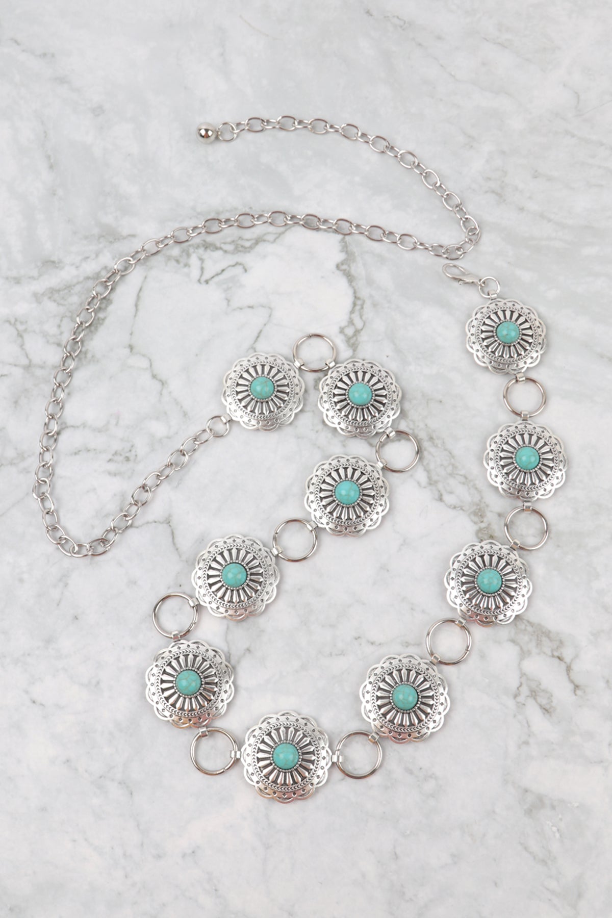 Western Concho Flower Waist Chain Belt