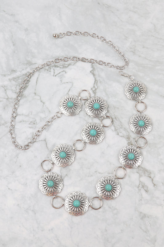 Western Concho Flower Waist Chain Belt