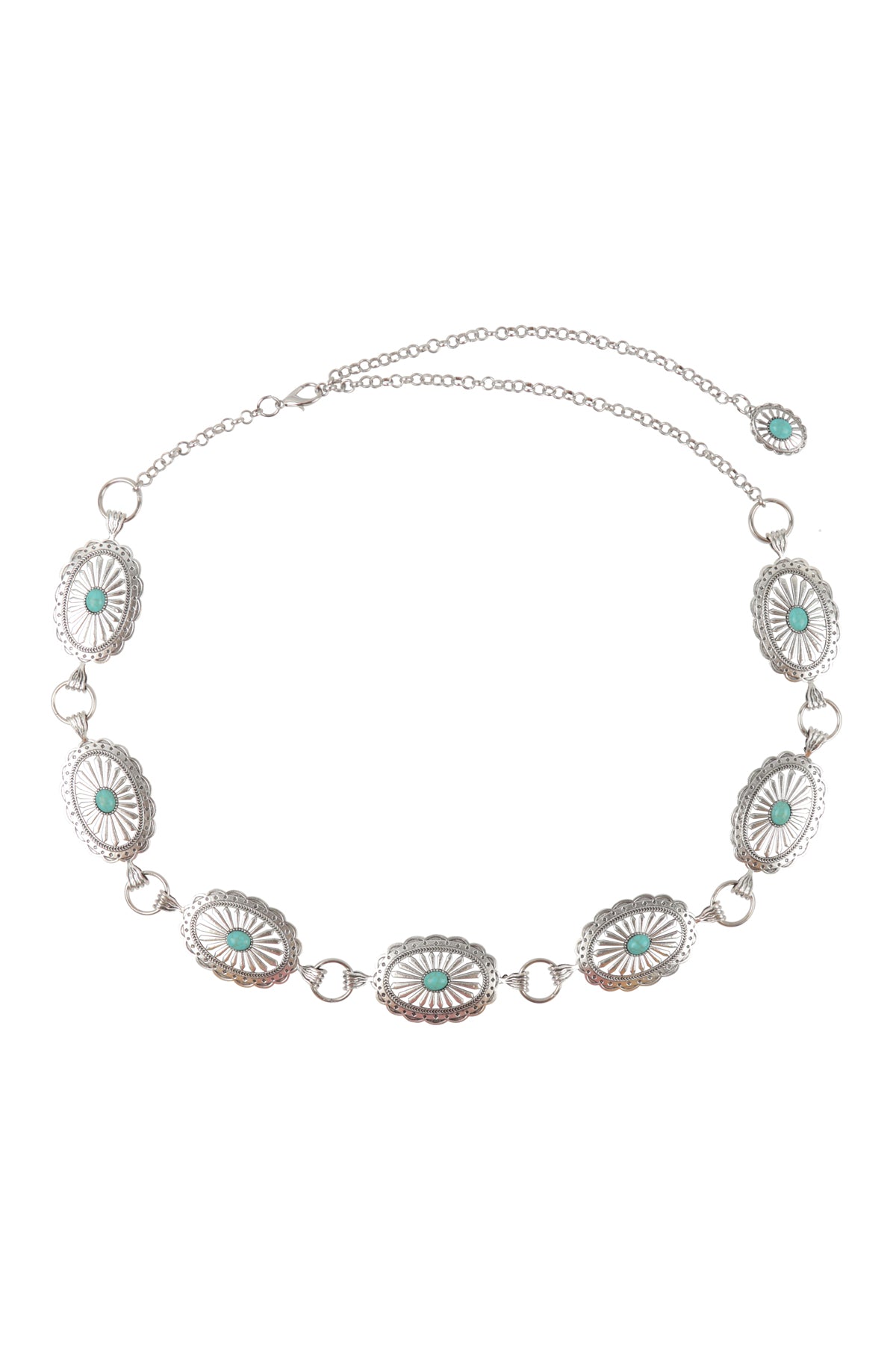 Western Concho Oval Waist Chain Belt
