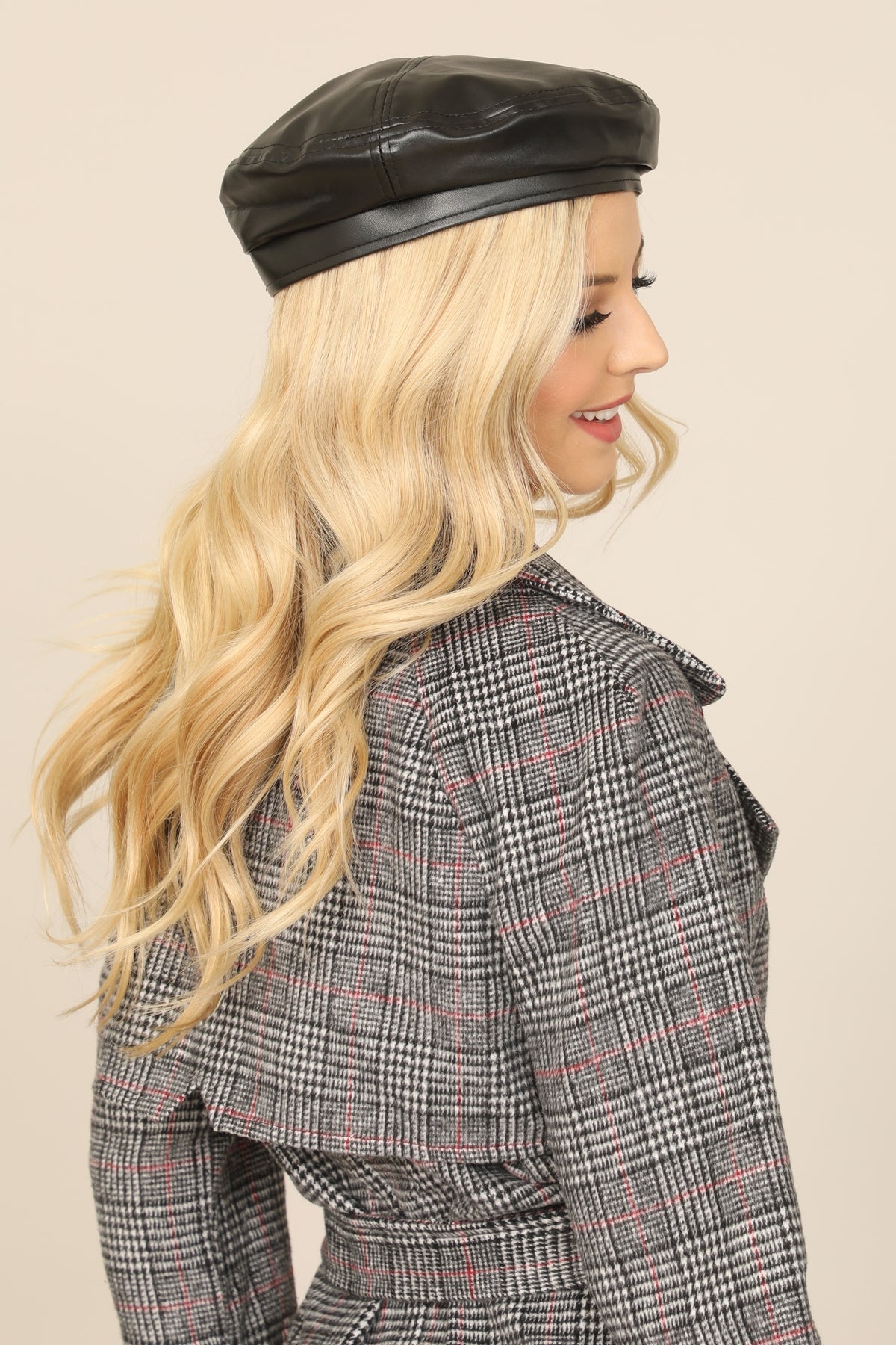 Classic PU Leather Beret Hat