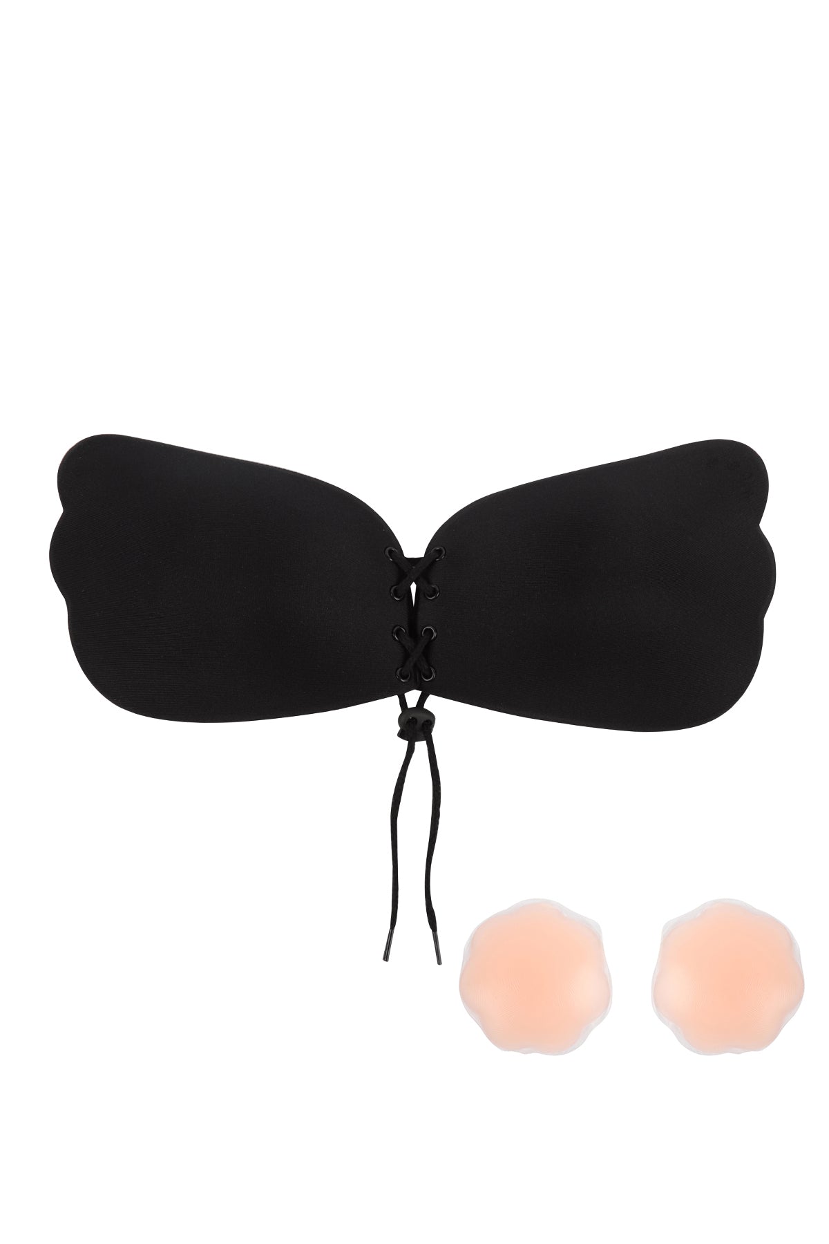 Wing Shape Rope Pull Reusable Strapless Nu Bra w Nipple Tape