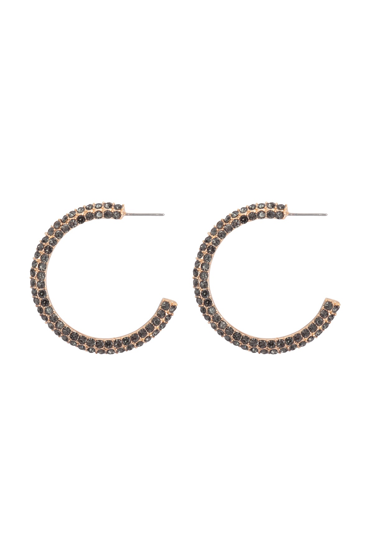 Pave Rhinestone Glitter Shape Hoop earrings
