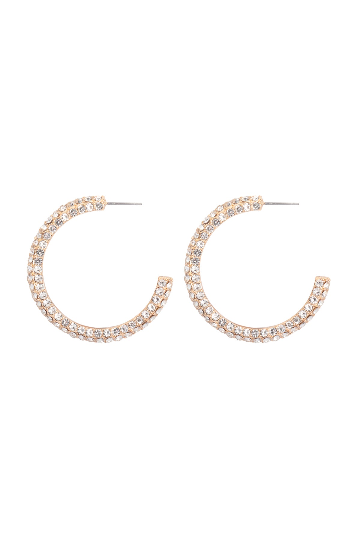 Pave Rhinestone Glitter Shape Hoop earrings