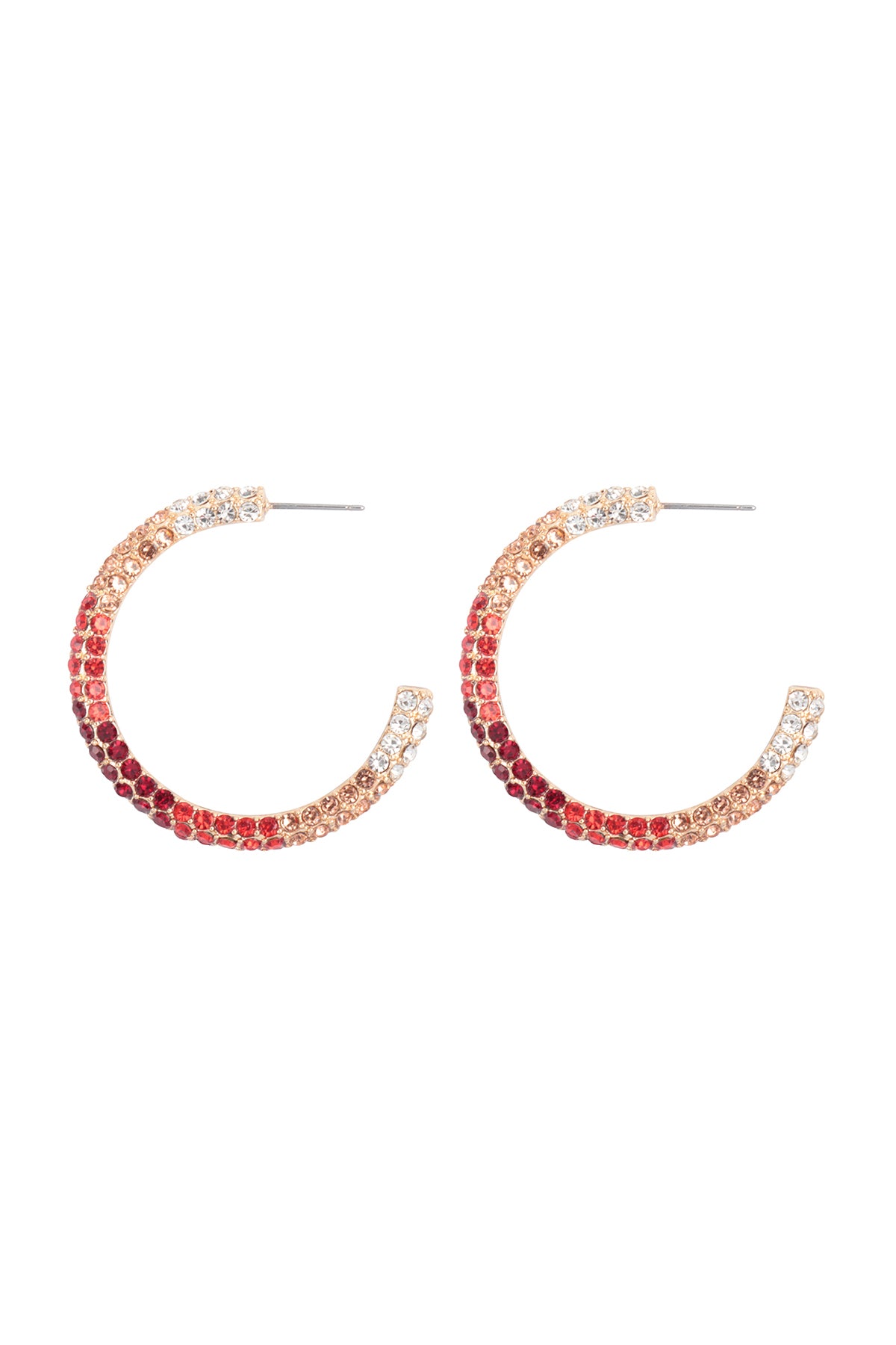 Pave Rhinestone Glitter Shape Hoop earrings