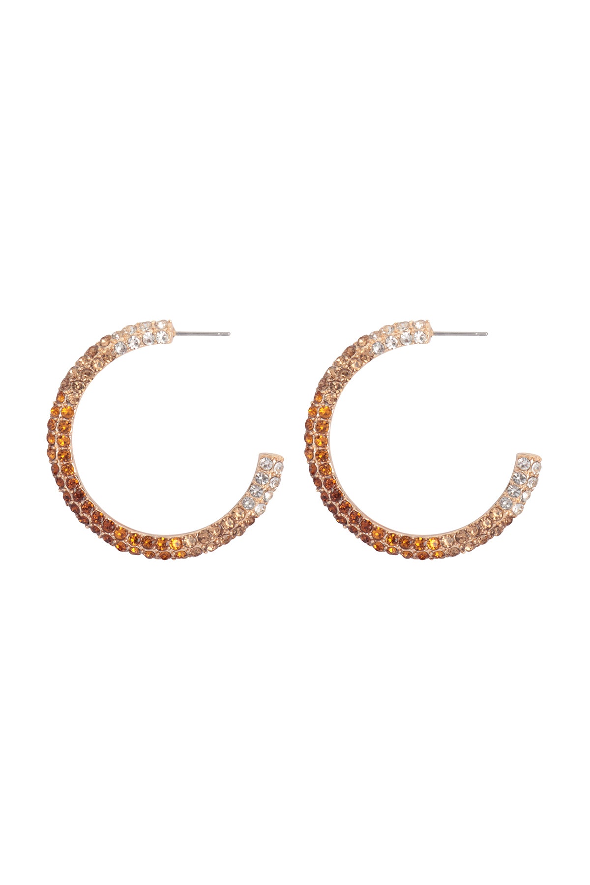 Pave Rhinestone Glitter Shape Hoop earrings