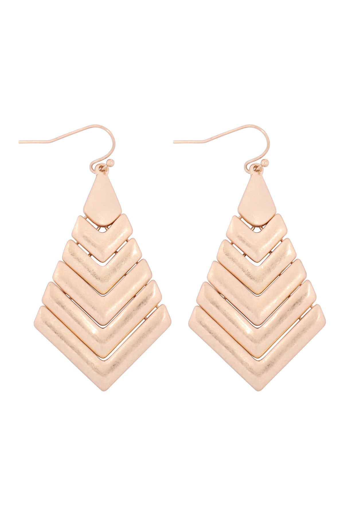 Chevron Fish Hook Drop Earrings