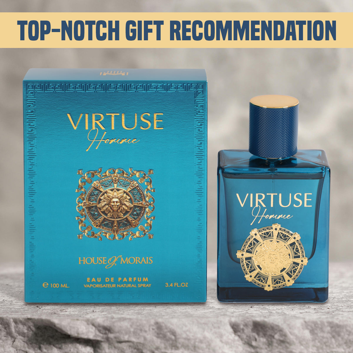 Virtuse Homme Spray Perfume Eau De Parfum For Men - 100ML/3.4FL.OZ./3PCS