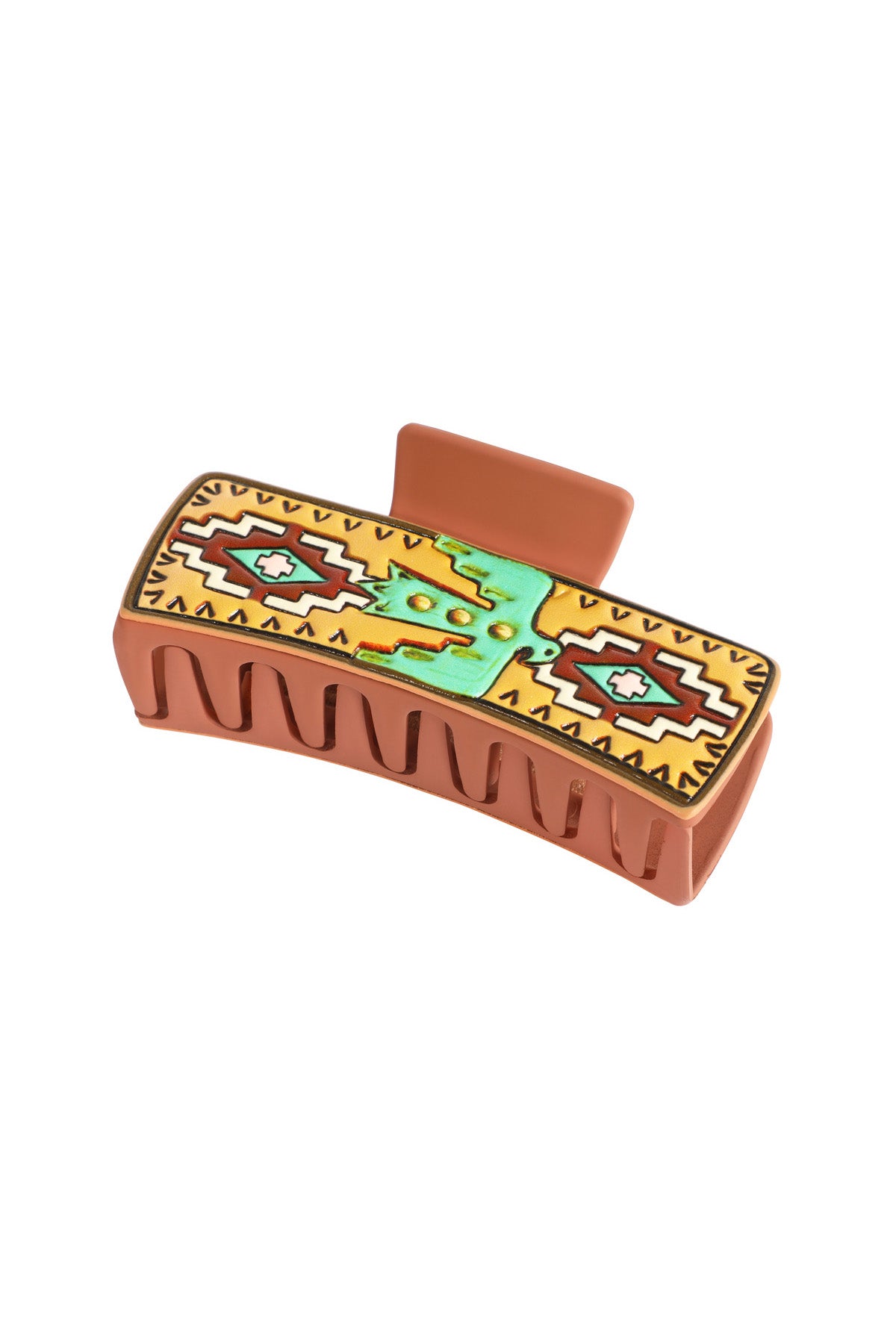 Aztec Pattern Faux Leather Hair Claw