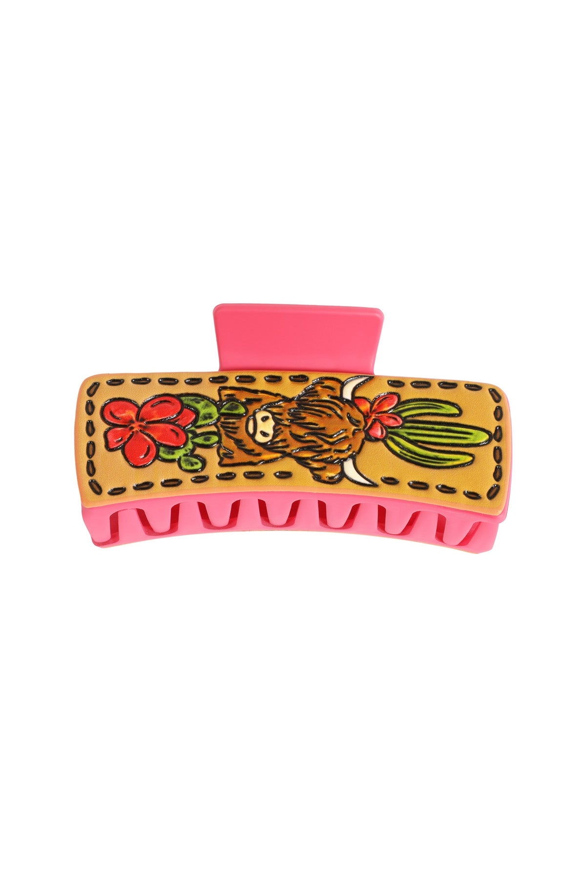 Western Bull Faux Leather Hair Claw