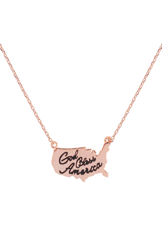 God Bless American Continent Necklace